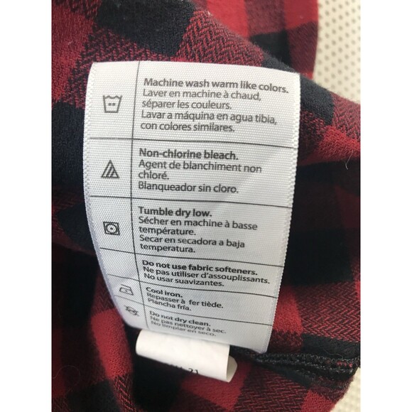 Carhartt Red Black Check Rugged Flex Loose Fit Flannel Button Up Shirt Medium - Picture 9 of 13